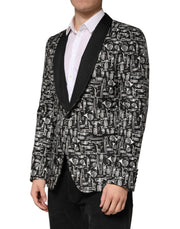 Dolce & Gabbana Black Jazz Club Silk Single Breasted Blazer