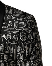 Dolce & Gabbana Black Jazz Club Silk Single Breasted Blazer