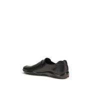 Prada Black Calf Leather Bos Taurus Slip-On Loafers