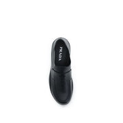 Prada Black Calf Leather Bos Taurus Slip-On Loafers