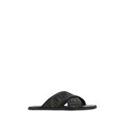Fendi Black Rubber Slippers