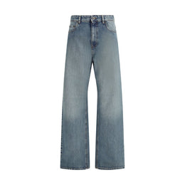 Miu Miu Blue Cotton Straight-Leg Jeans