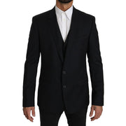 Dolce & Gabbana Blue Viscose Two-Piece Suit