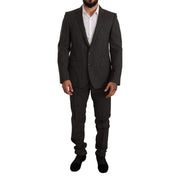 Dolce & Gabbana Black Virgin Wool Two-Piece Suit