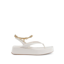 Dee Ocleppo Cream Leather Platform Sandals