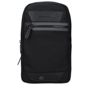 Piquadro Black Fabric Crossbody Bag