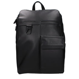 Piquadro Black Leather Backpack