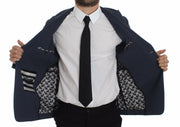 Dolce & Gabbana Blue Cotton Stretch Casual Blazer