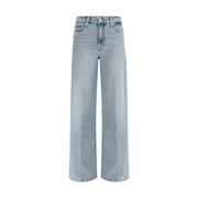 7FOR Light Blue Cotton Relaxed Fit Jeans